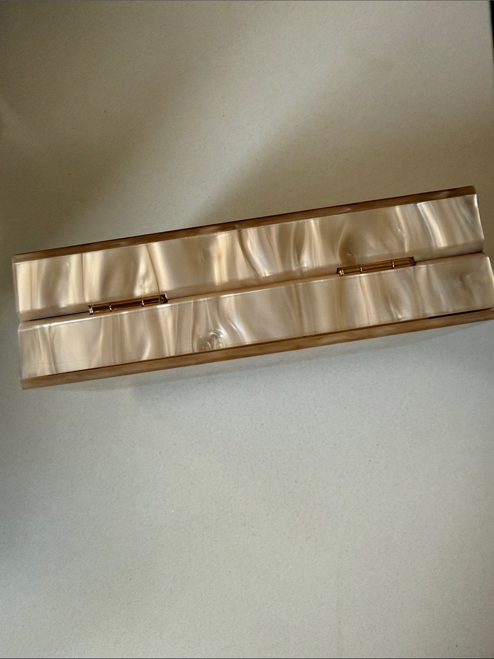 Cream Marble “On The List” Acrylic Box Clutch Purse 🌿 - Picture 4 of 7